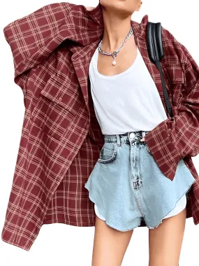 Red Plaid Shirt Women's Red Plaid Shirt Women's