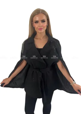 Reese Black Sequin Cape Reese Black Sequin Cape