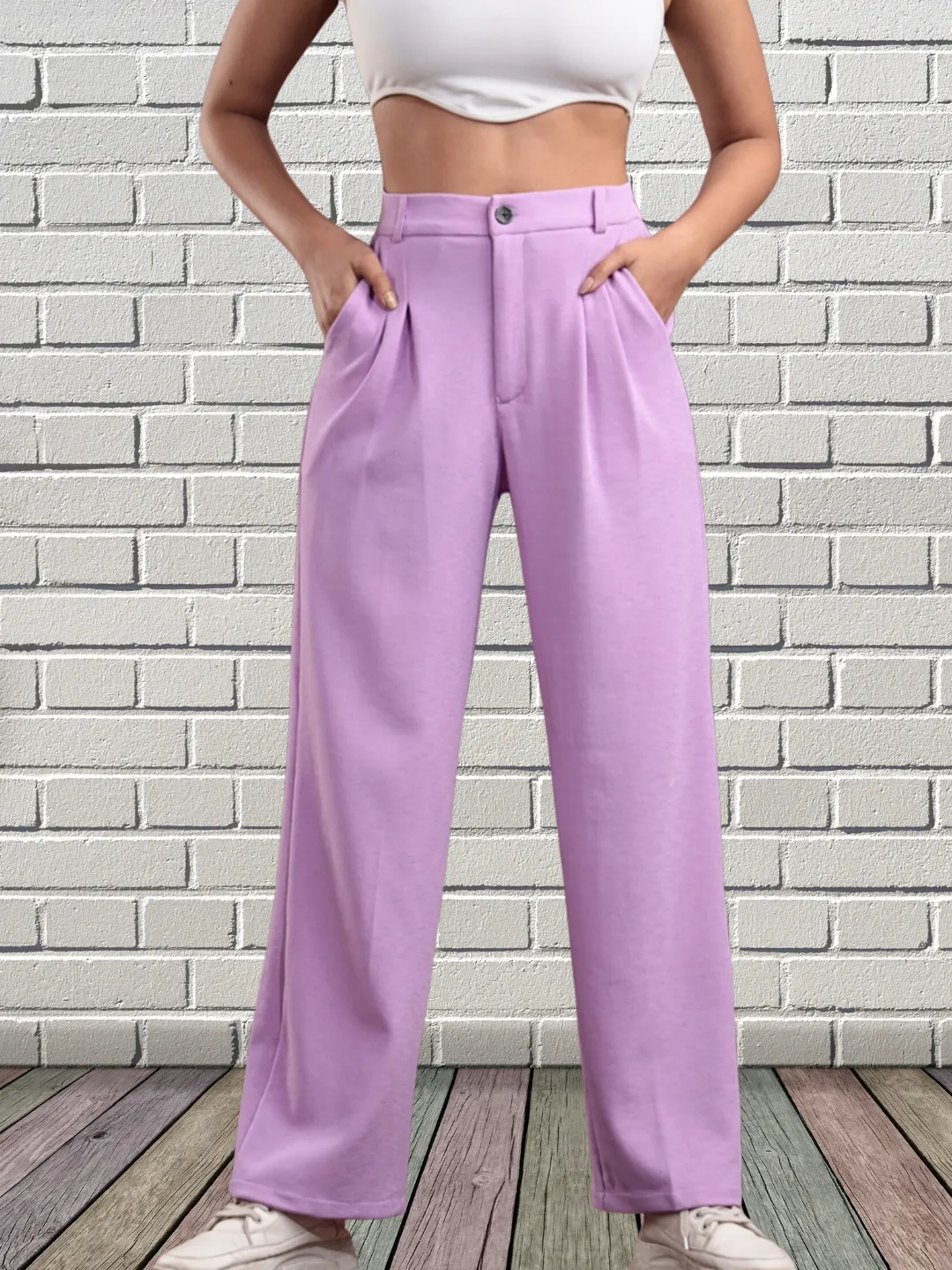 Relaxed Korean Front Pleated Pants