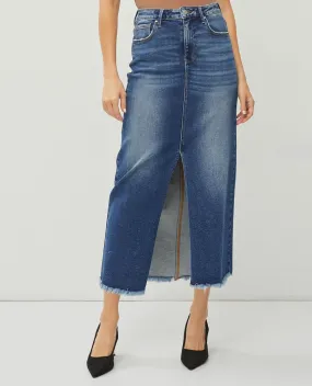 Risen High Rise Denim Maxi Skirt Risen High Rise Denim Maxi Skirt
