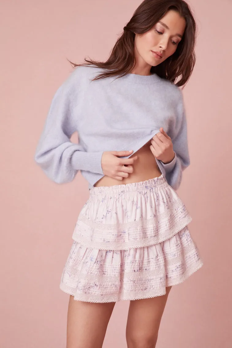 Ruffle Mini Floral Tiered Skirt