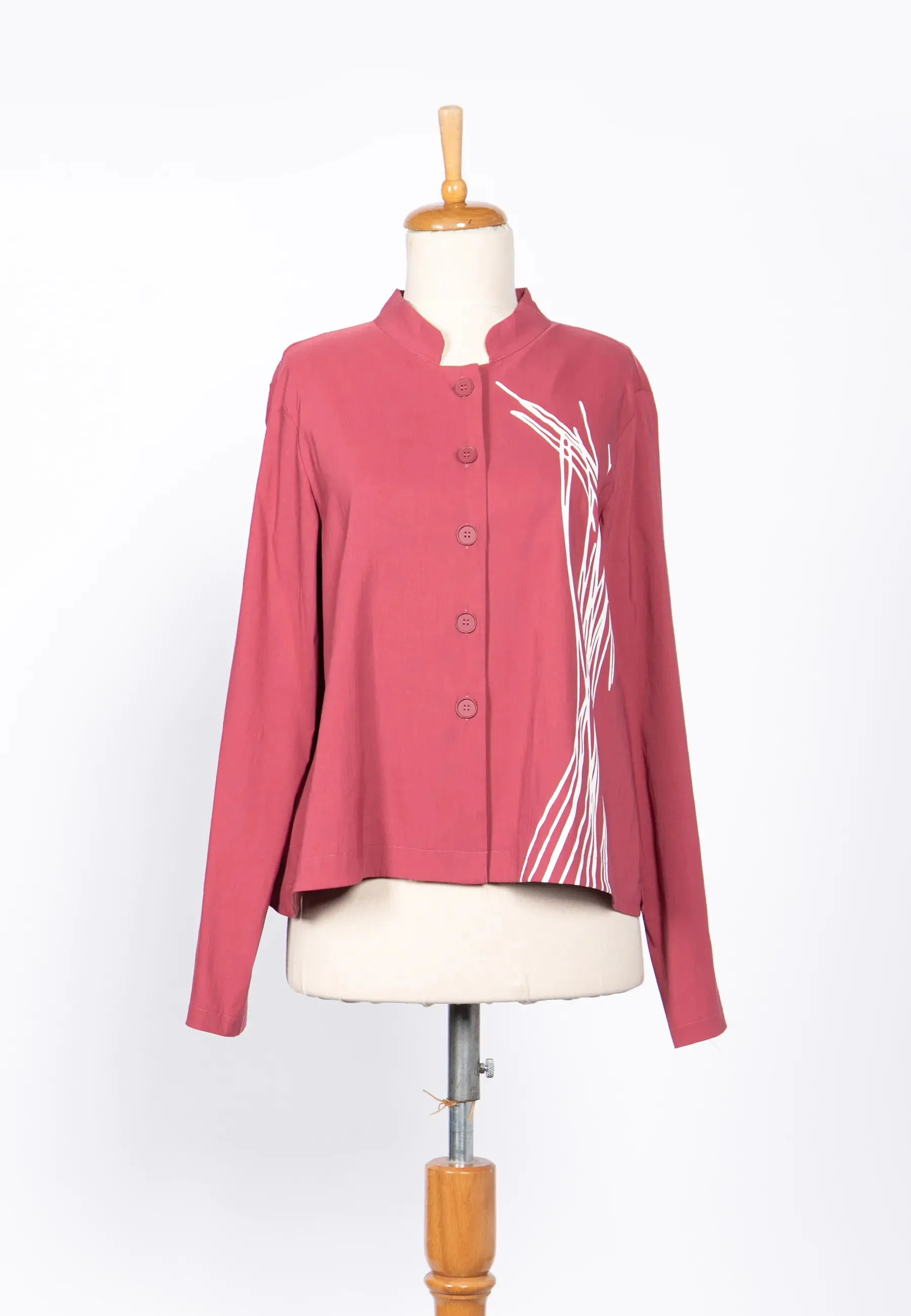 SERAPHINA Printed, stretch linen & cotton blended jacket