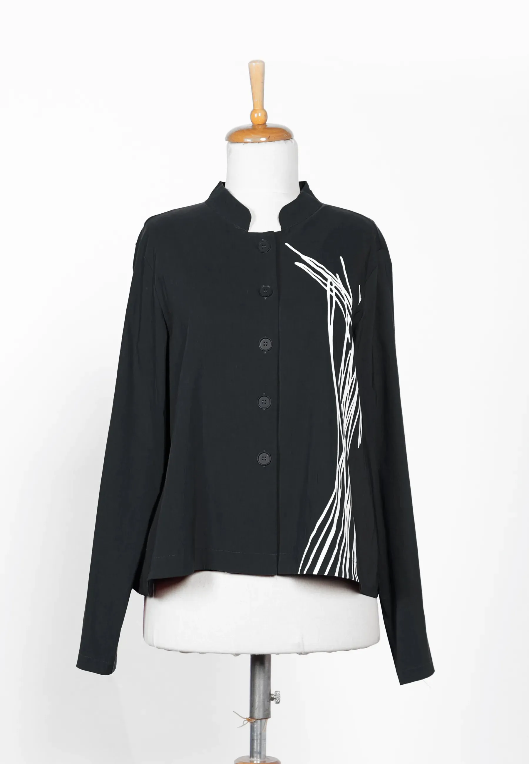 SERAPHINA Printed, stretch linen & cotton blended jacket