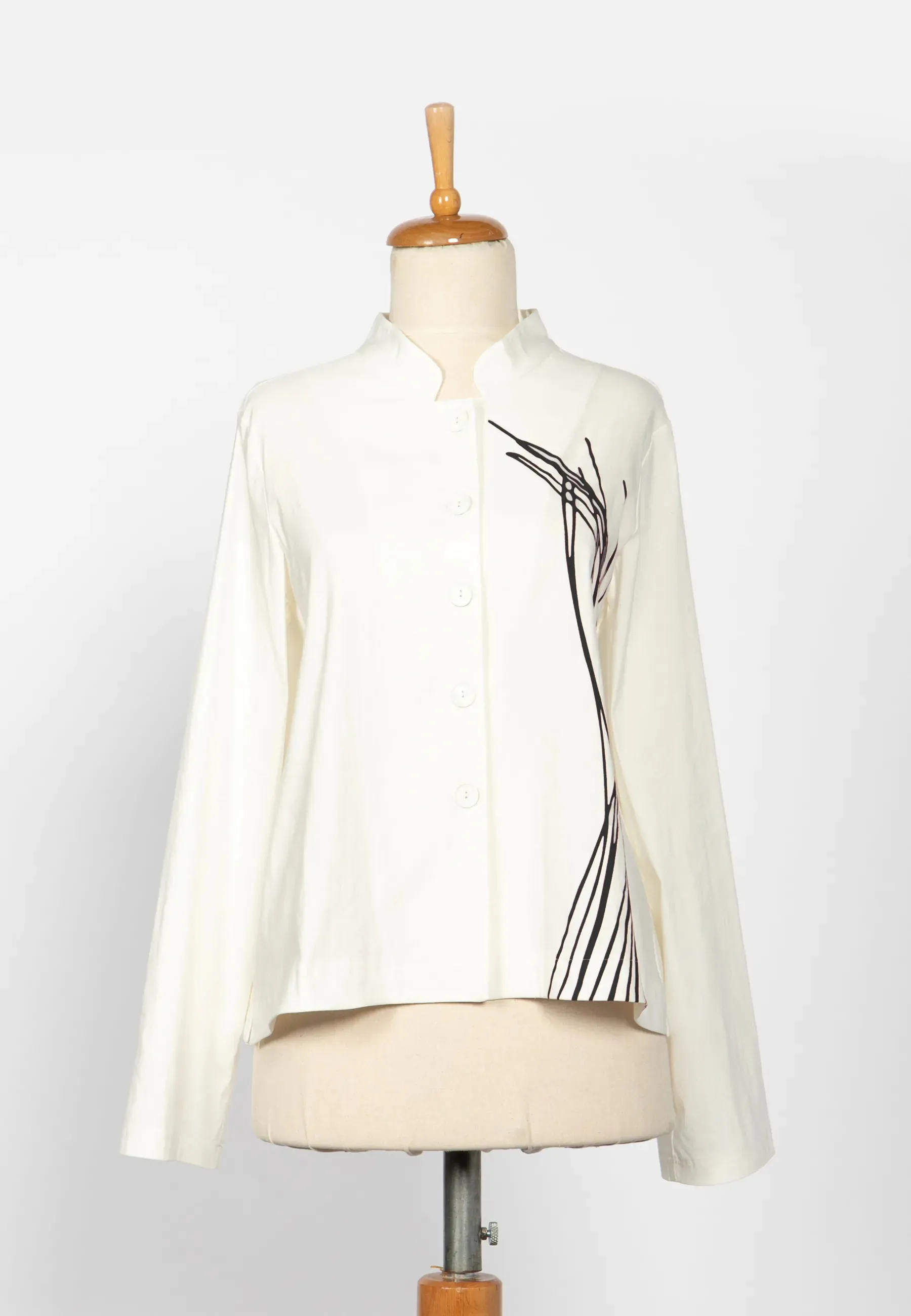 SERAPHINA Printed, stretch linen & cotton blended jacket
