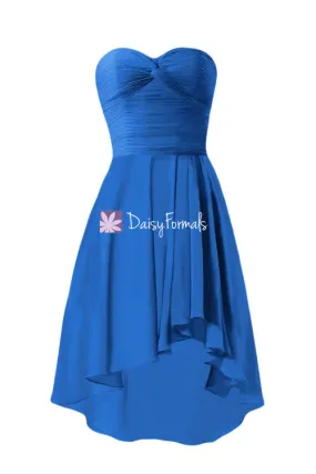 Sexy High-low Prom Dress Cobalt Blue Dress Pleated Beach Wedding Party Dress(BM2429) Sexy High-low Prom Dress Cobalt Blue Dress Pleated Beach Wedding Party Dress(BM2429)