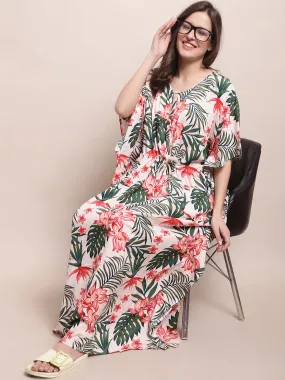 Shararat Women's Rayon Kaftan - PALE PINK Shararat Women's Rayon Kaftan - PALE PINK