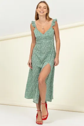 Shimmery Tiered Midi Floral Dress Shimmery Tiered Midi Floral Dress