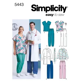 Simplicity Sewing Pattern 5443 Women's & Men's Plus Size Scrubs Simplicity Sewing Pattern 5443 Women's & Men's Plus Size Scrubs