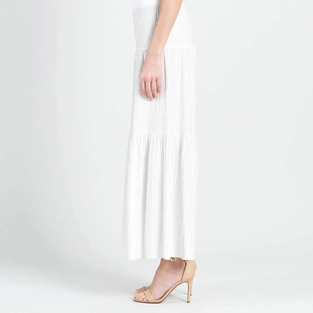 Soft Pleat Knit - Tiered Skirt-Pant - Ivory