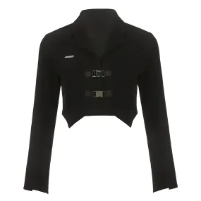 The Phaedra Cropped Belt Blazer The Phaedra Cropped Belt Blazer