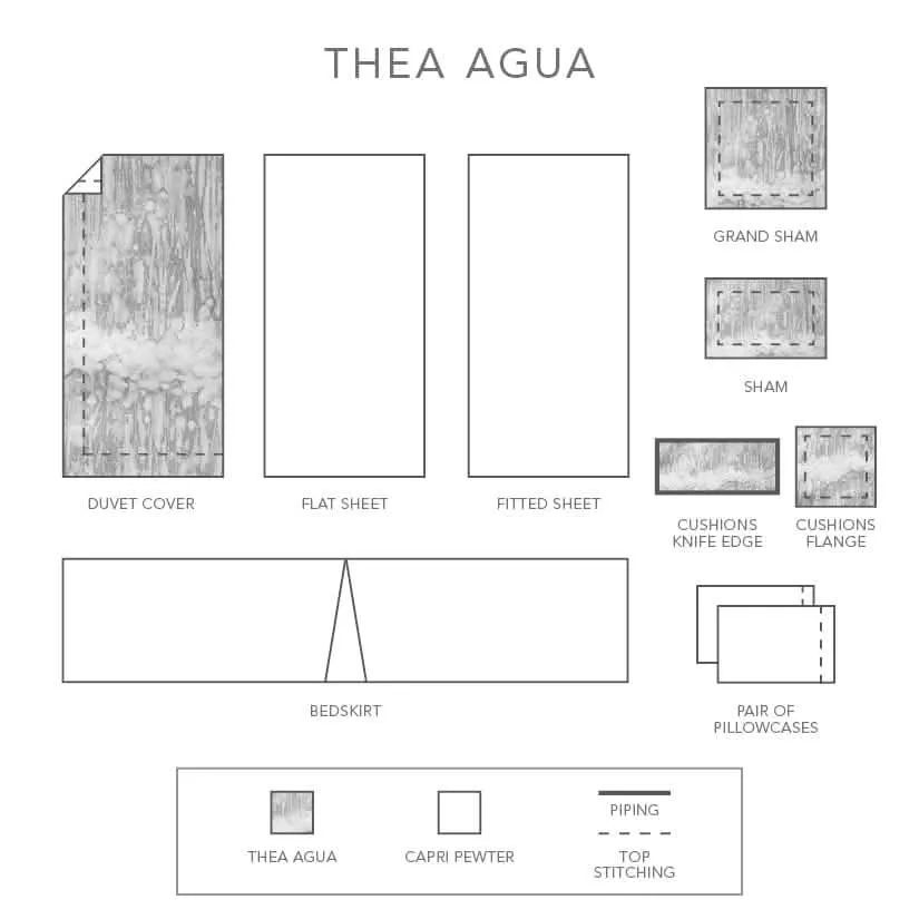 Thea Agua Duvet Covers