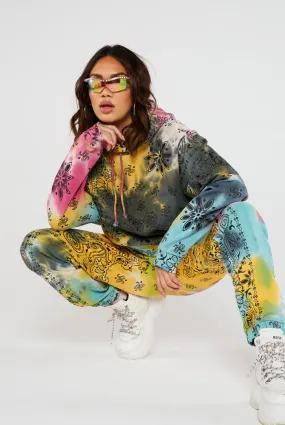 Tie Dye Paisley Print Oversized Hoodie Tie Dye Paisley Print Oversized Hoodie