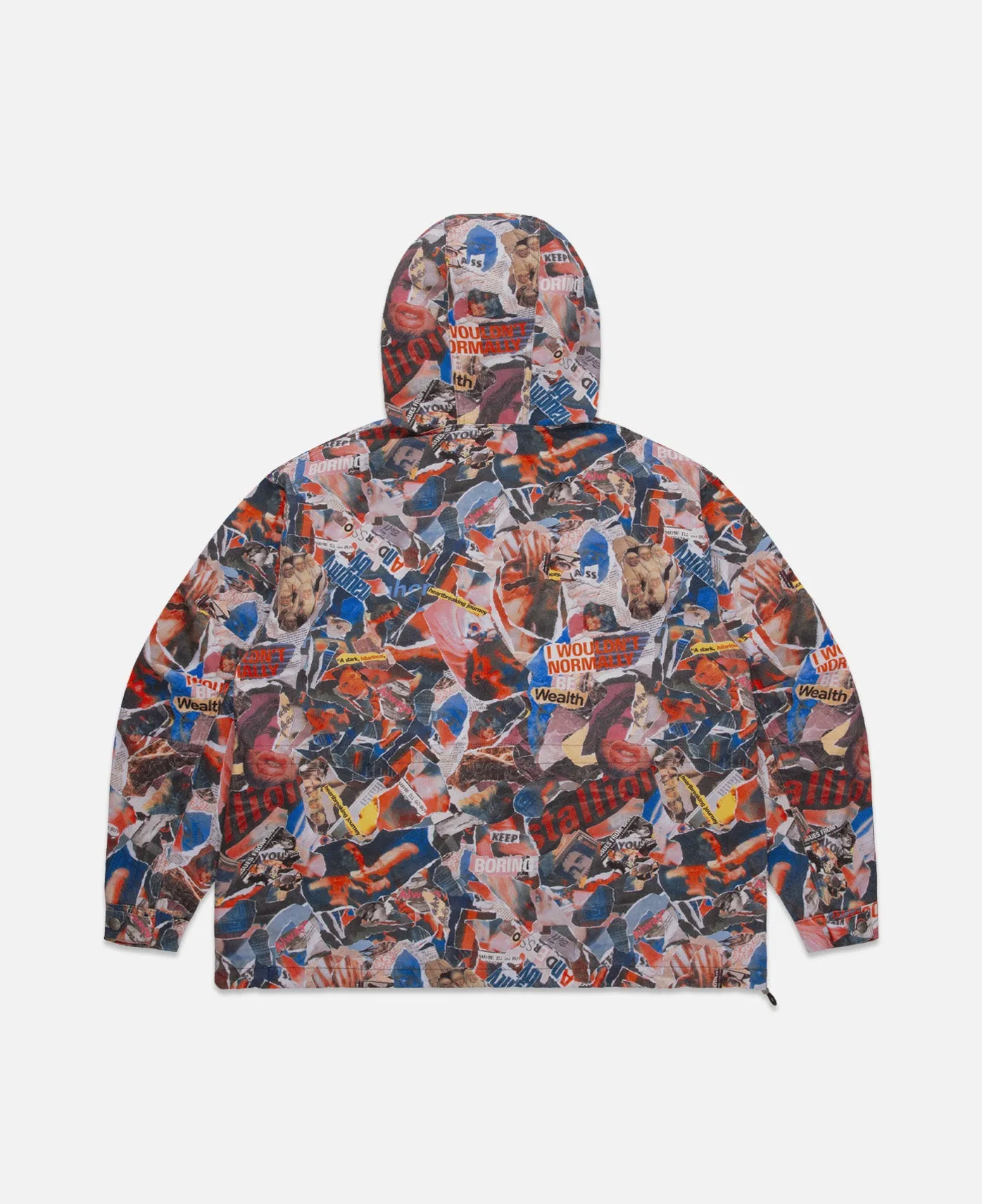 Unisex Magazine Printed Anorak Jacket (Red)