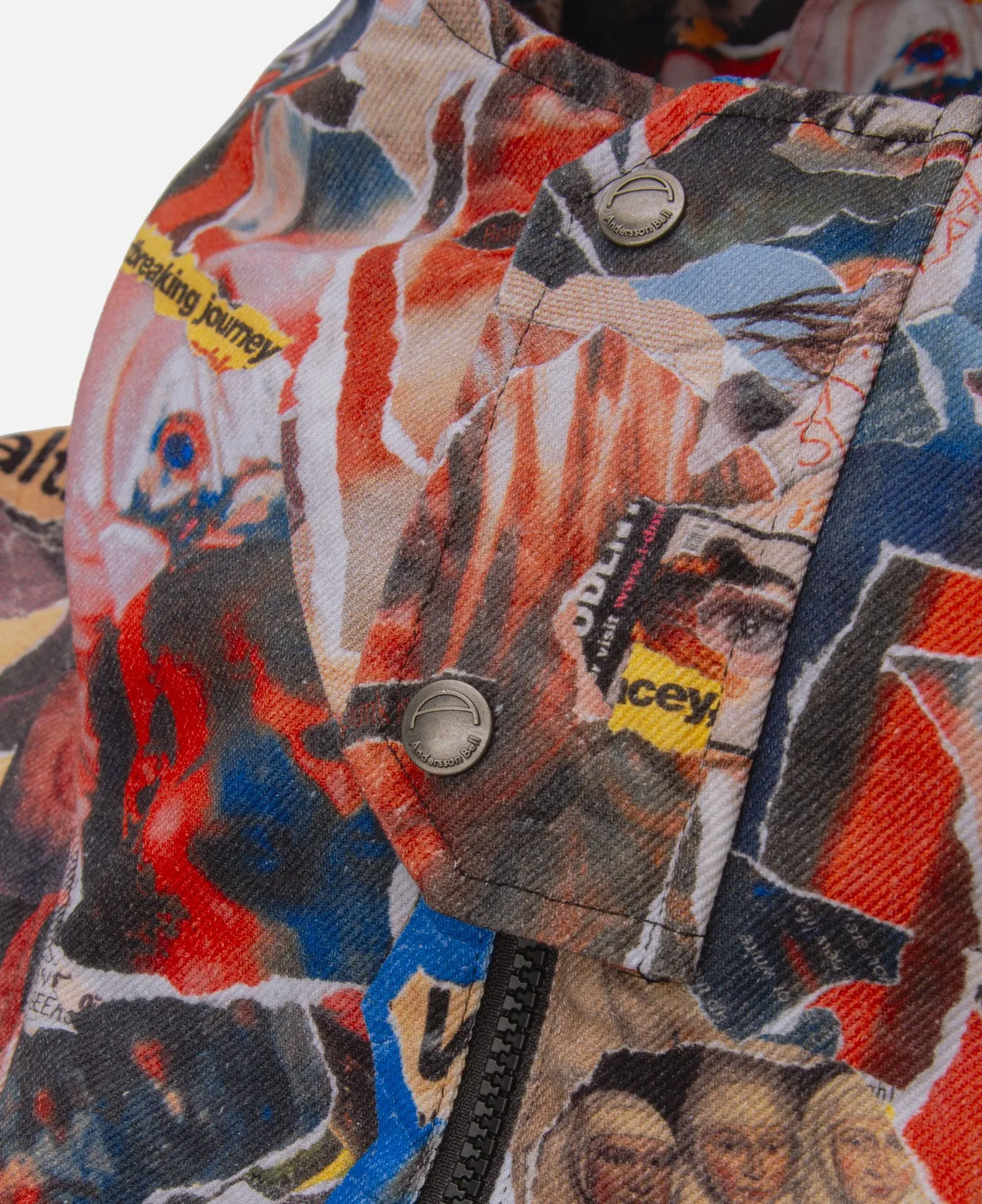 Unisex Magazine Printed Anorak Jacket (Red)