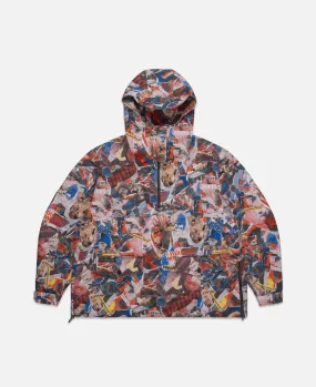 Unisex Magazine Printed Anorak Jacket (Red) Unisex Magazine Printed Anorak Jacket (Red)