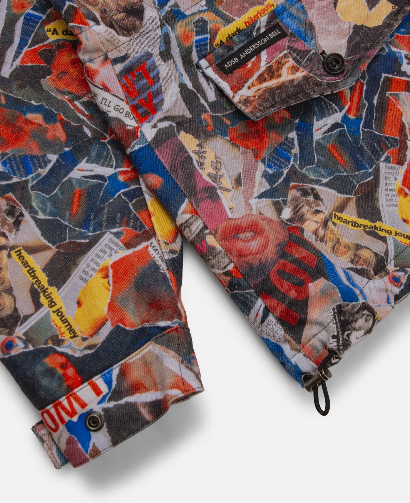 Unisex Magazine Printed Anorak Jacket (Red)