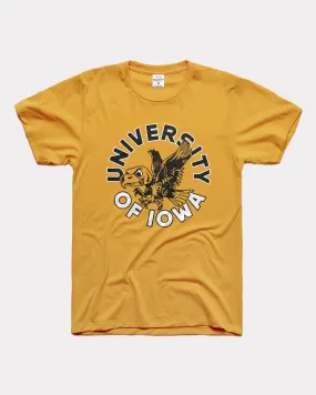 University of Iowa Flying Herky Circle Gold T-Shirt University of Iowa Flying Herky Circle Gold T-Shirt