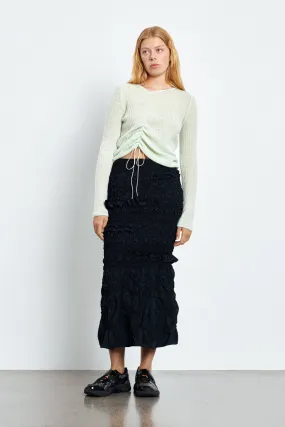 VENUS | SKIRT PANSY SMOCK FAILLE BLACK VENUS | SKIRT PANSY SMOCK FAILLE BLACK