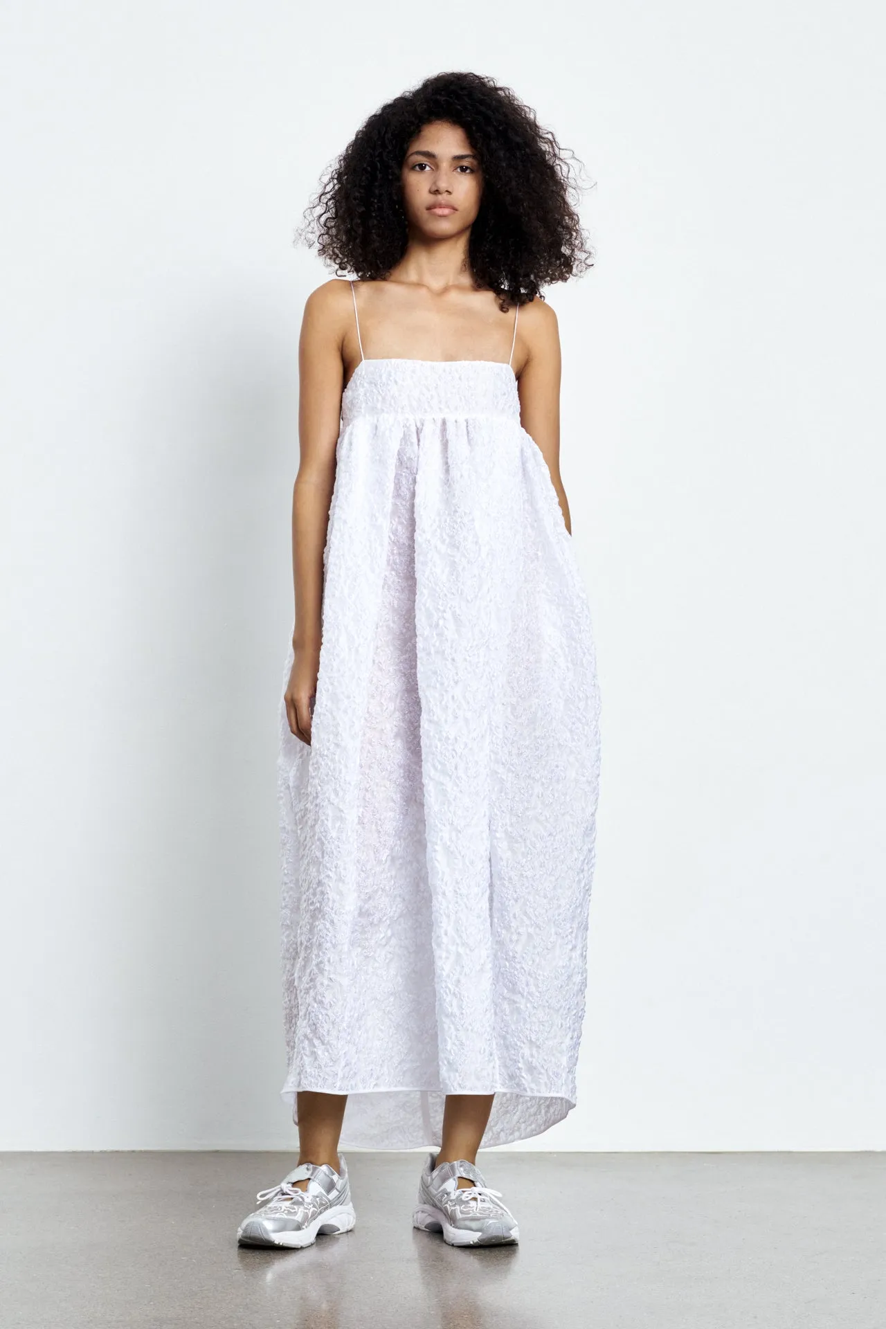 VILMA | DRESS GRASMERE MATELASSÉ WHITE