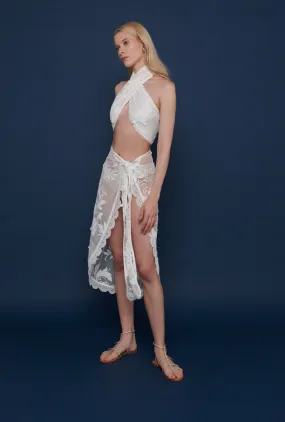 VIVIENNE WRAP SKIRT WHITE VIVIENNE WRAP SKIRT WHITE