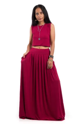 Wine Red Skirt -  Long Red Skirt - Maxi skirt : Urban Chic Collection No.2 Wine Red Skirt -  Long Red Skirt - Maxi skirt : Urban Chic Collection No.2