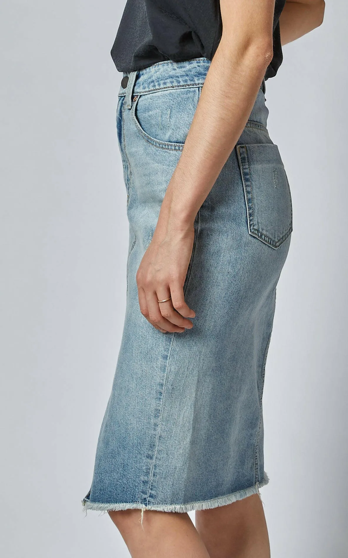 Worn High Waisted Revival Denim Skirt