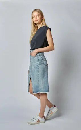Worn High Waisted Revival Denim Skirt Worn High Waisted Revival Denim Skirt