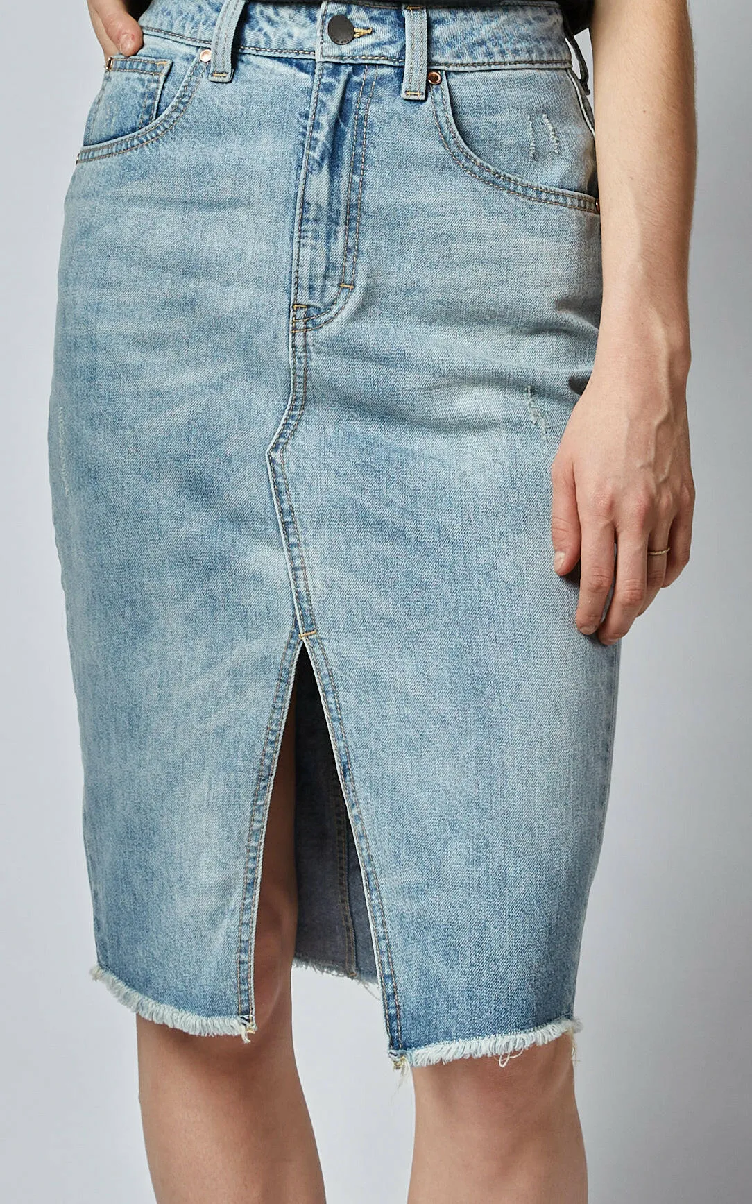 Worn High Waisted Revival Denim Skirt
