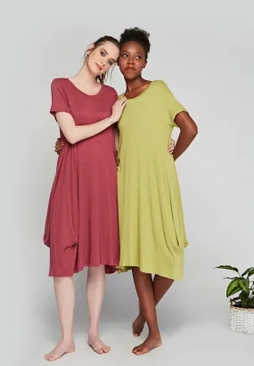 WYVERN Mid-length, wrinkled, viscose jersey dress WYVERN Mid-length, wrinkled, viscose jersey dress